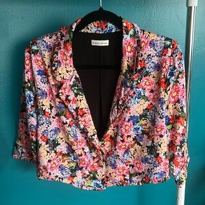 For Love & Lemons Cropped Floral Blazer